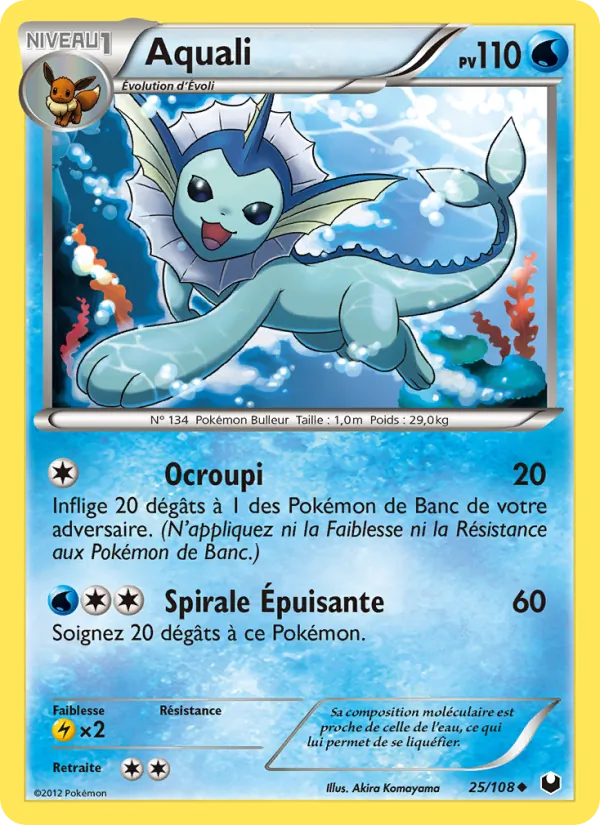 Carte Pokémon Aquali de l'extension Explorateurs Obscurs