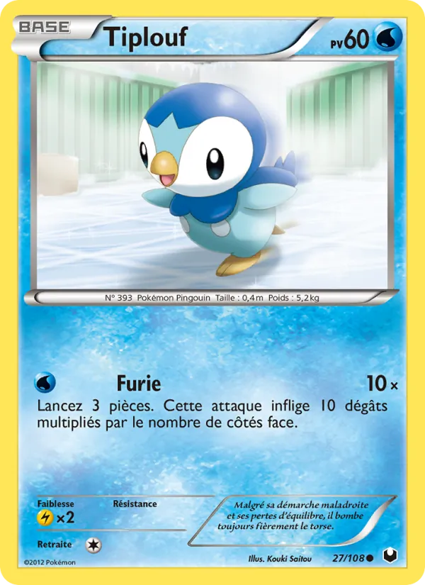 Carte Pokémon Tiplouf de l'extension Explorateurs Obscurs