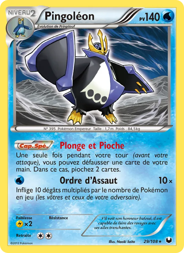 Carte Pokémon Pingoléon de l'extension Explorateurs Obscurs
