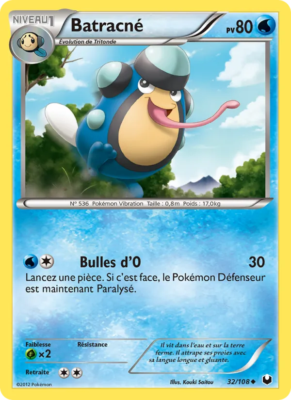 Carte Pokémon Batracné de l'extension Explorateurs Obscurs