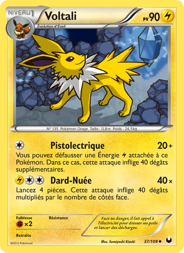Carte Pokémon Voltali de l'extension Explorateurs Obscurs