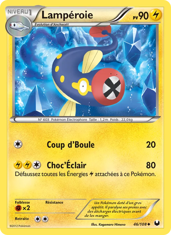 Carte Pokémon Lampéroie de l'extension Explorateurs Obscurs