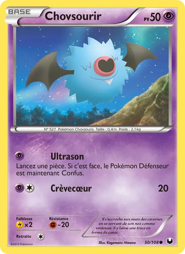 Carte Pokémon Chovsourir de l'extension Explorateurs Obscurs