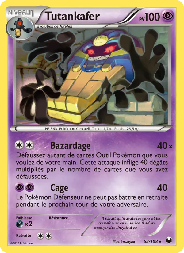 Carte Pokémon Tutankafer de l'extension Explorateurs Obscurs