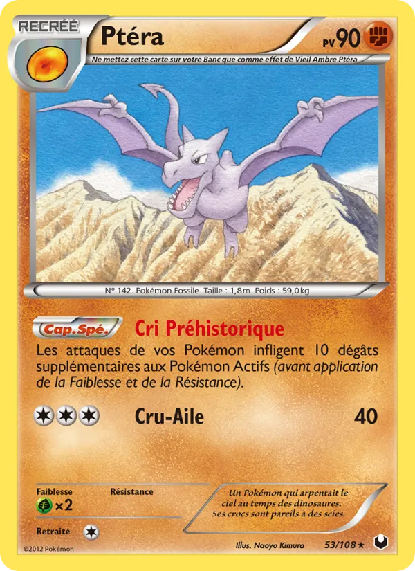 Carte Pokémon Ptéra de l'extension Explorateurs Obscurs