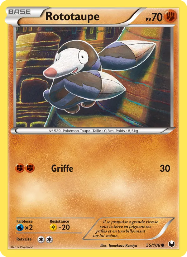 Carte Pokémon Rototaupe de l'extension Explorateurs Obscurs