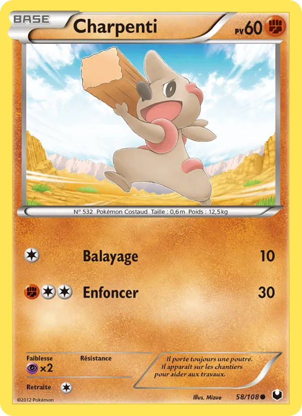 Carte Pokémon Charpenti de l'extension Explorateurs Obscurs
