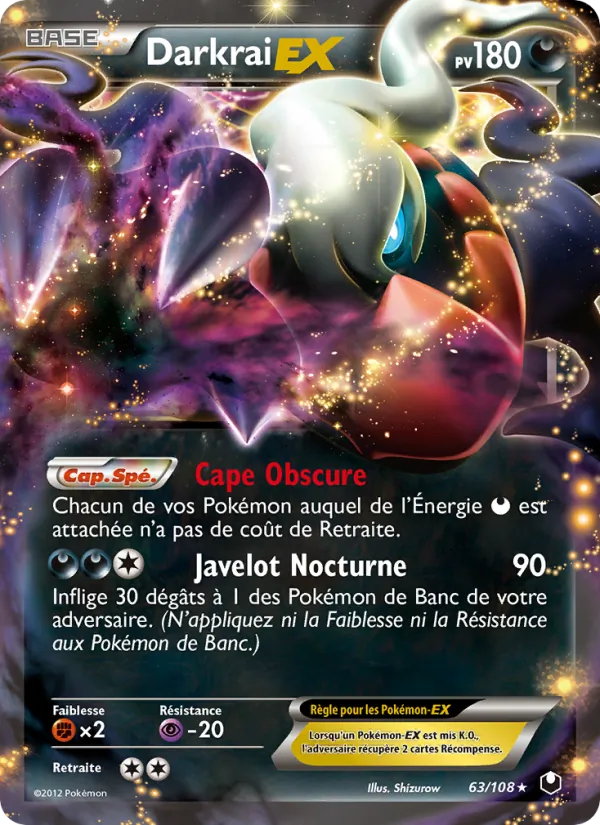 Carte Pokémon Darkrai-EX de l'extension Explorateurs Obscurs