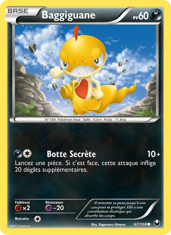 Carte Pokémon Baggiguane de l'extension Explorateurs Obscurs