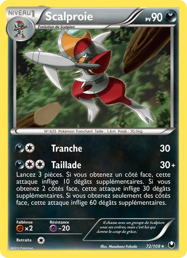 Carte Pokémon Scalproie de l'extension Explorateurs Obscurs