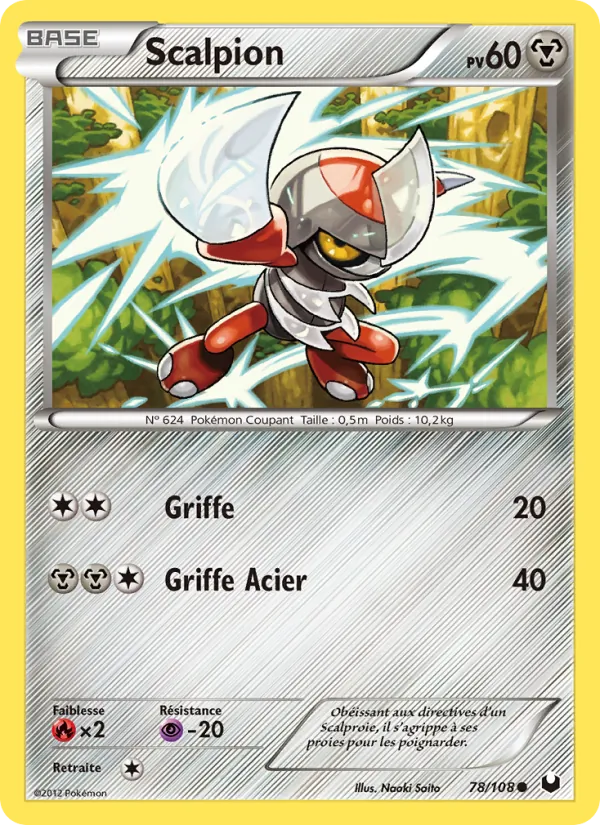 Carte Pokémon Scalpion de l'extension Explorateurs Obscurs