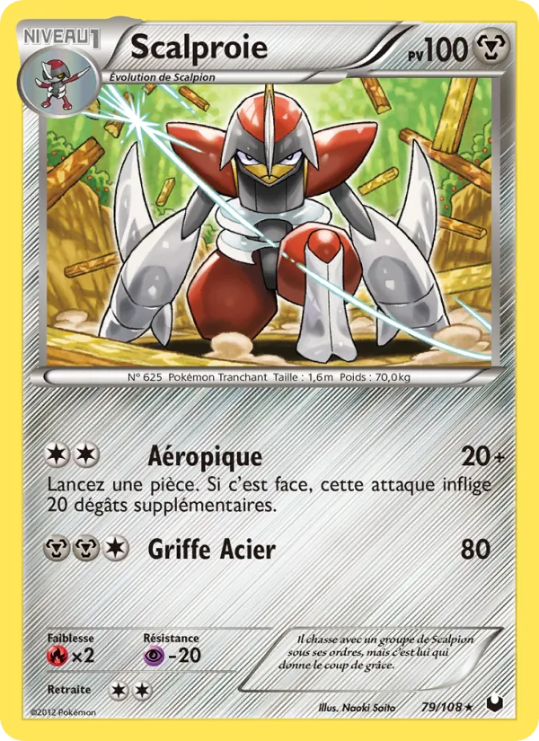 Carte Pokémon Scalproie de l'extension Explorateurs Obscurs