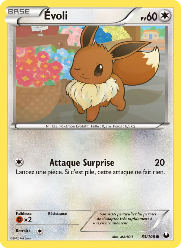 Carte Pokémon Évoli de l'extension Explorateurs Obscurs
