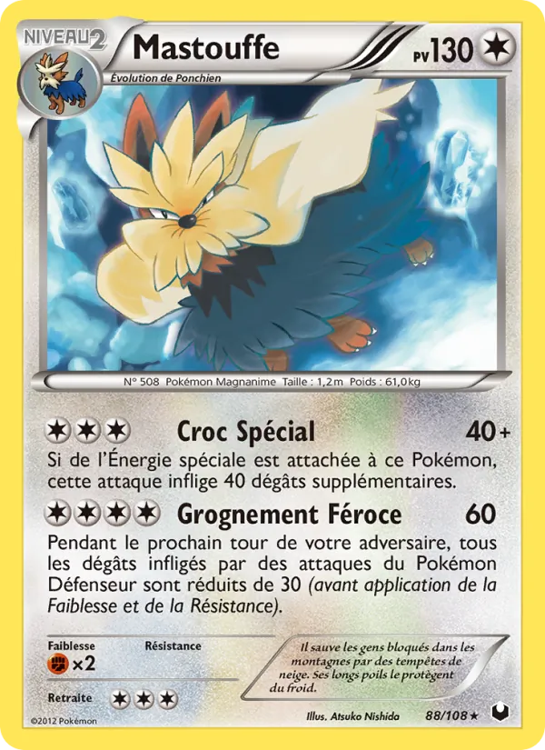 Carte Pokémon Mastouffe de l'extension Explorateurs Obscurs