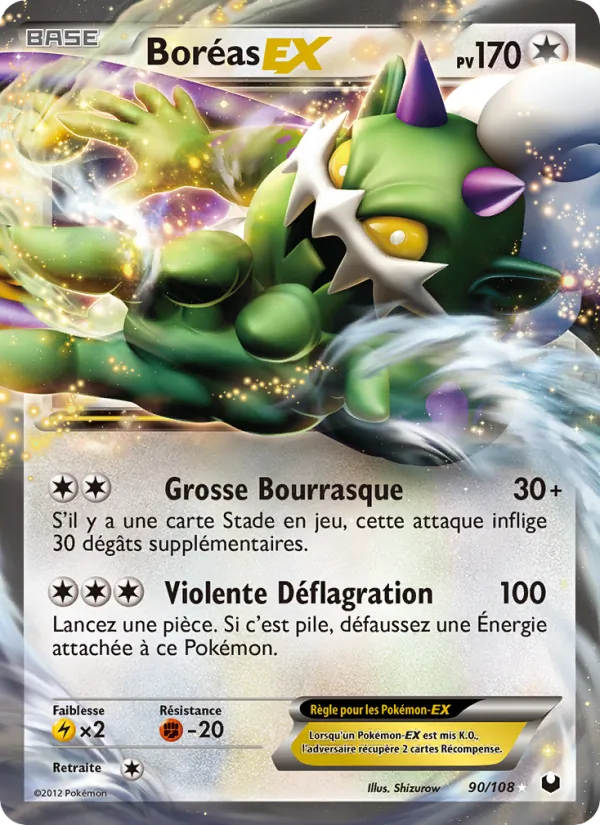 Carte Pokémon Boréas-EX de l'extension Explorateurs Obscurs