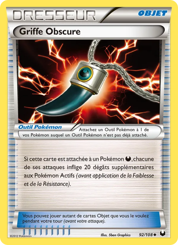 Carte Pokémon Griffe Obscure de l'extension Explorateurs Obscurs