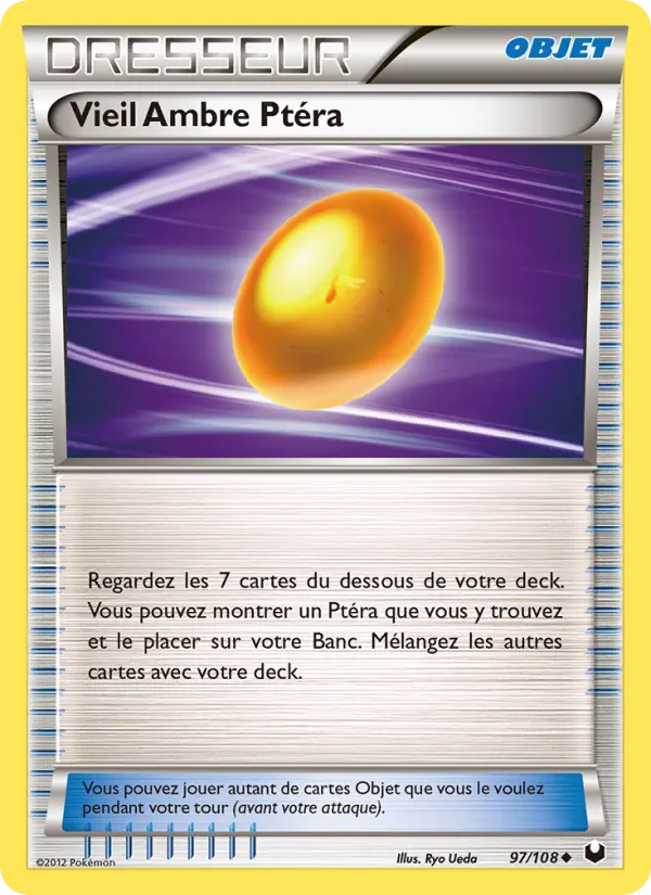 Carte Pokémon Vieil Ambre Ptéra de l'extension Explorateurs Obscurs