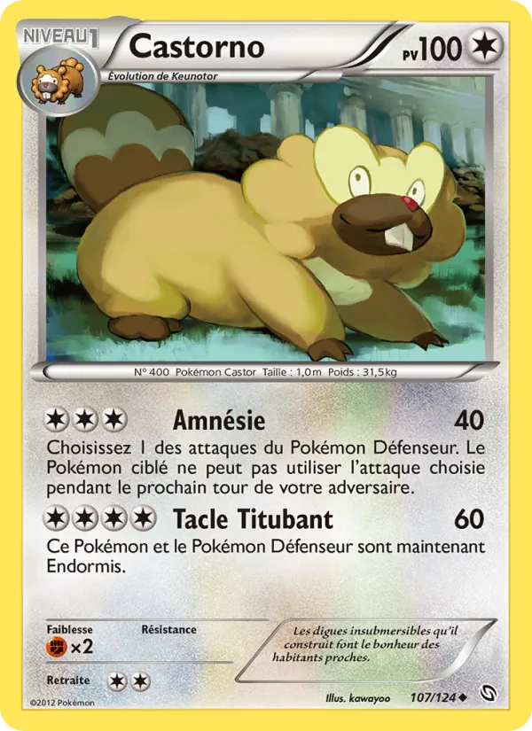 Carte Pokémon Castorno de l'extension Dragons Éxaltés