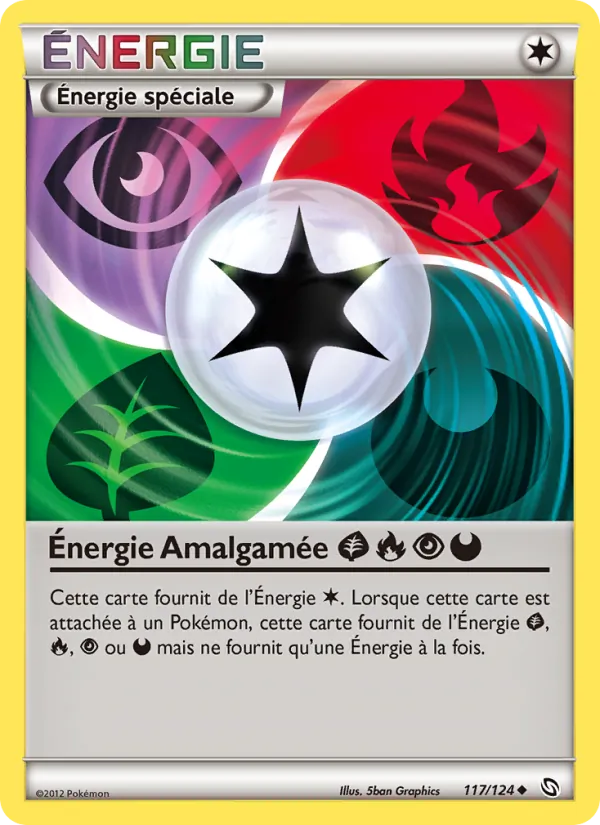 Carte Pokémon Énergie Amalgamée GrassFirePsychicDarkness de l'extension Dragons Éxaltés