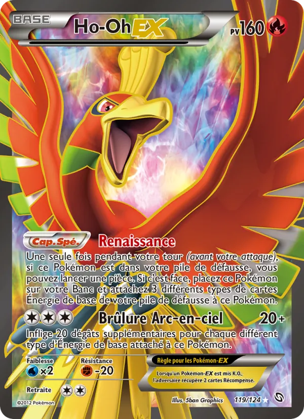 Carte Pokémon Ho-Oh-EX de l'extension Dragons Éxaltés