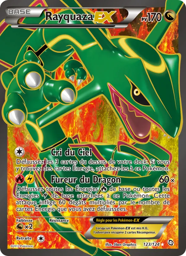 Carte Pokémon Rayquaza-EX de l'extension Dragons Éxaltés