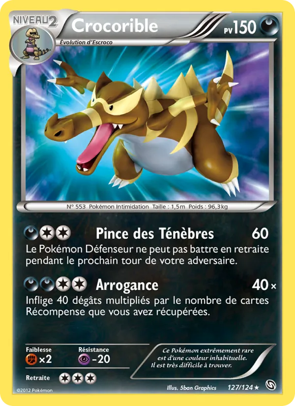 Carte Pokémon Crocorible de l'extension Dragons Éxaltés