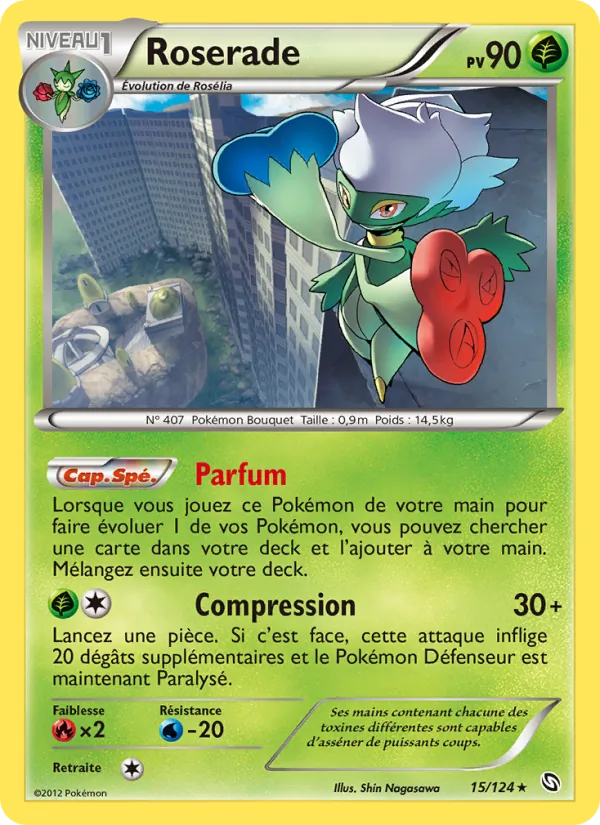 Carte Pokémon Roserade de l'extension Dragons Éxaltés