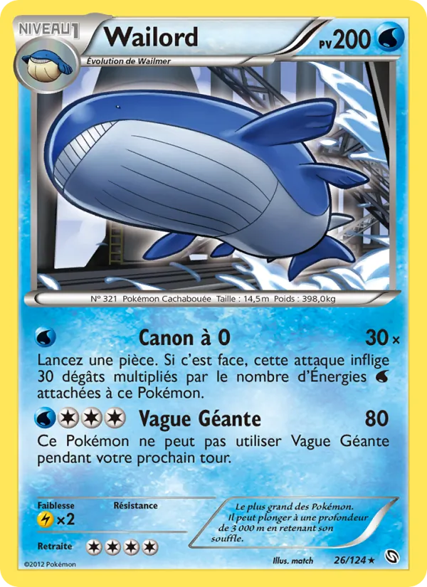 Carte Pokémon Wailord de l'extension Dragons Éxaltés