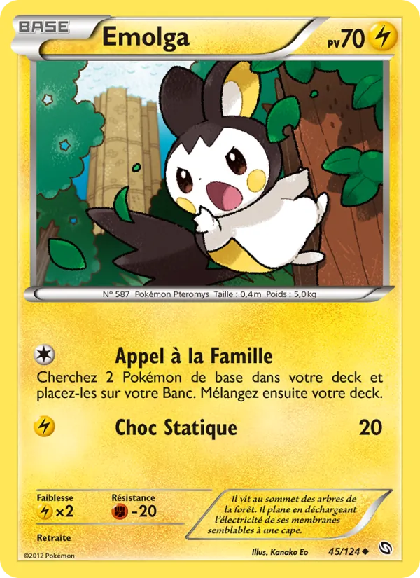 Carte Pokémon Emolga de l'extension Dragons Éxaltés