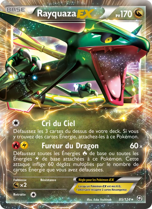 Carte Pokémon Rayquaza-EX de l'extension Dragons Éxaltés