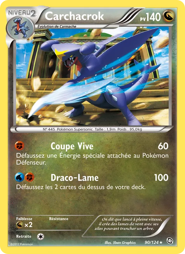 Carte Pokémon Carchacrok de l'extension Dragons Éxaltés