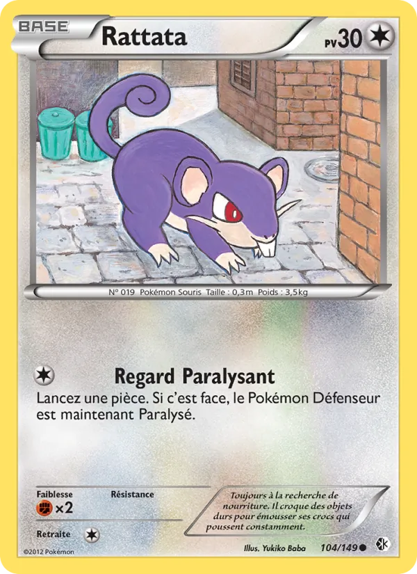 Carte Pokémon Rattata de l'extension Frontières Franchies