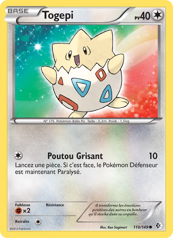 Carte Pokémon Togepi de l'extension Frontières Franchies