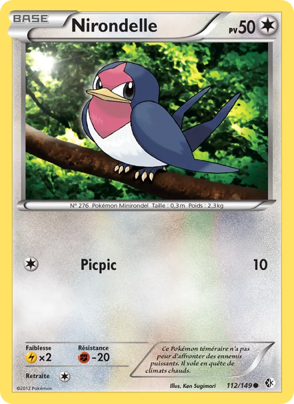 Carte Pokémon Nirondelle de l'extension Frontières Franchies