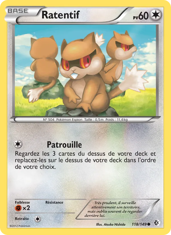 Carte Pokémon Ratentif de l'extension Frontières Franchies