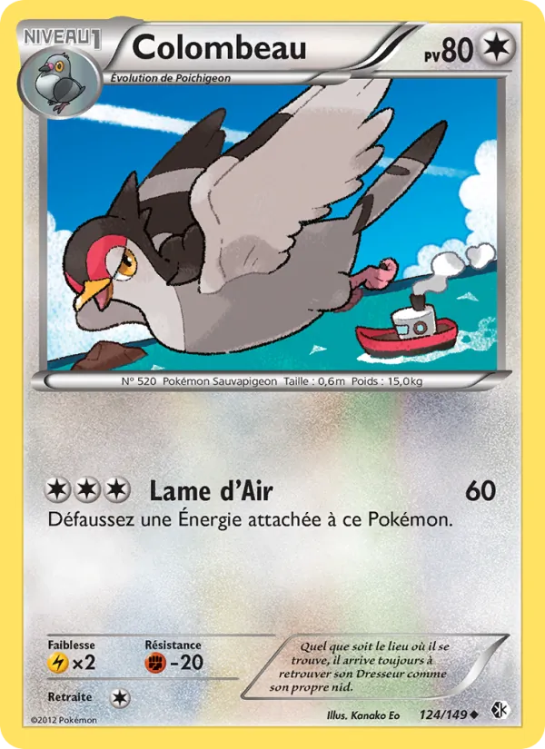 Carte Pokémon Colombeau de l'extension Frontières Franchies