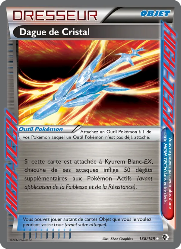 Carte Pokémon Dague de Cristal de l'extension Frontières Franchies