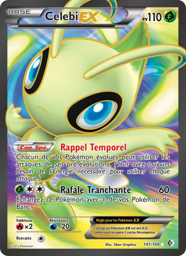 Carte Pokémon Celebi-EX de l'extension Frontières Franchies