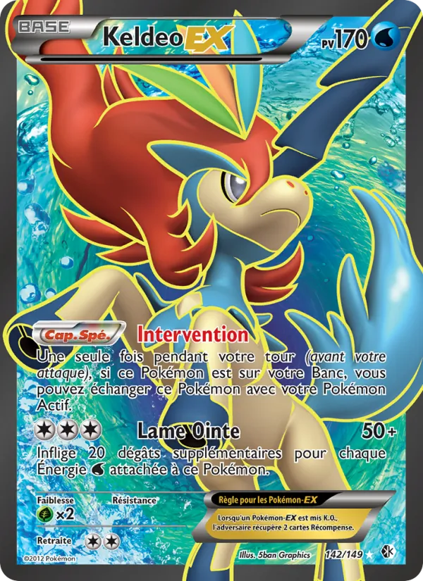 Carte Pokémon Keldeo EX de l'extension Frontières Franchies