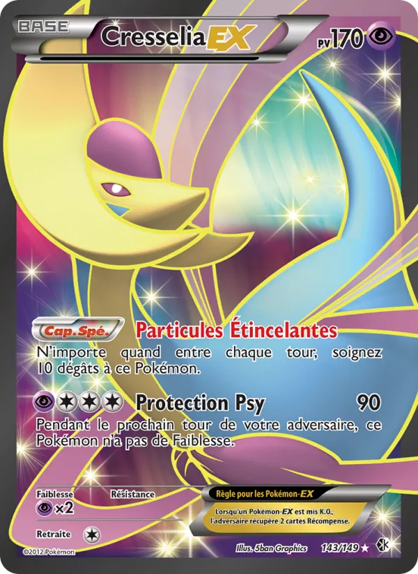 Carte Pokémon Cresselia-EX de l'extension Frontières Franchies
