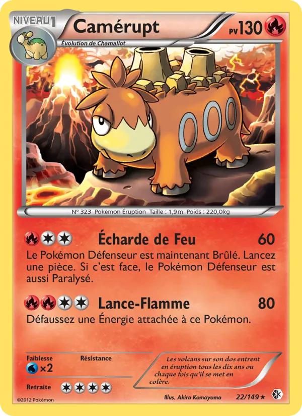 Carte Pokémon Camérupt de l'extension Frontières Franchies
