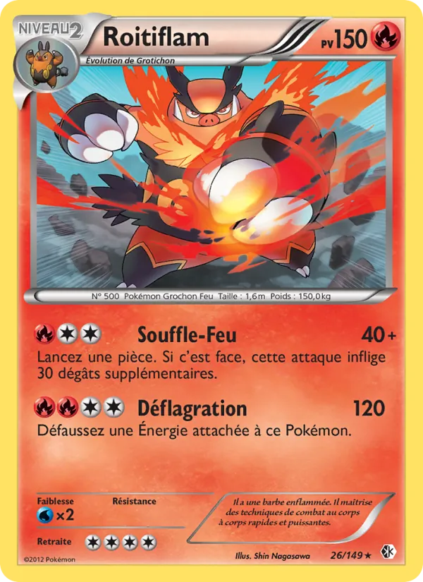 Carte Pokémon Roitiflam de l'extension Frontières Franchies
