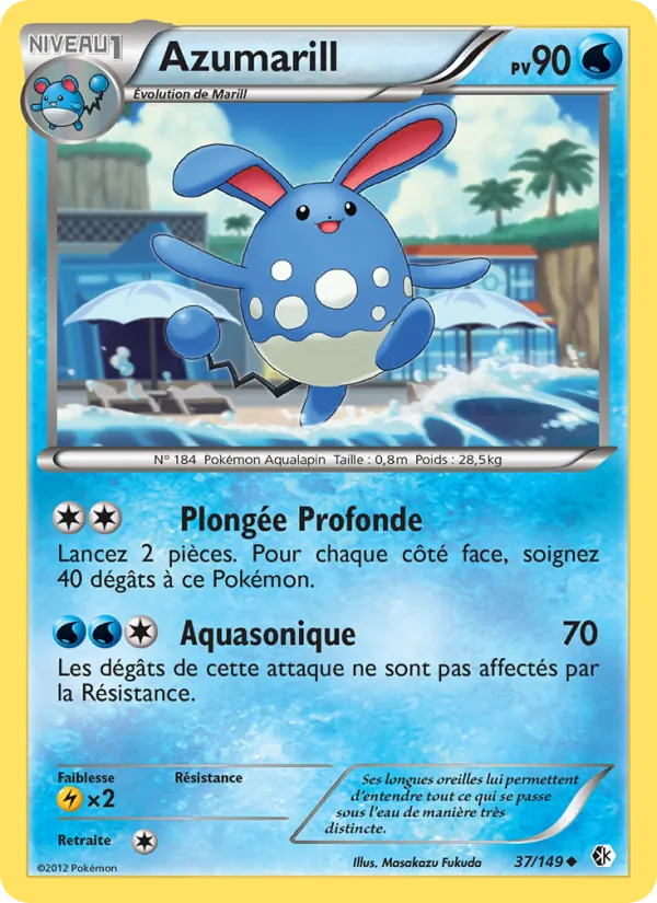 Carte Pokémon Azumarill de l'extension Frontières Franchies