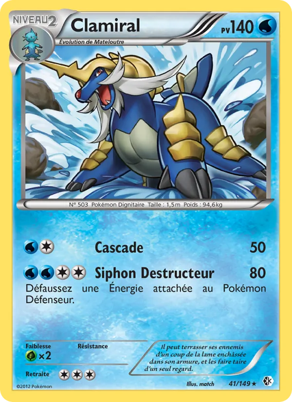 Carte Pokémon Clamiral de l'extension Frontières Franchies