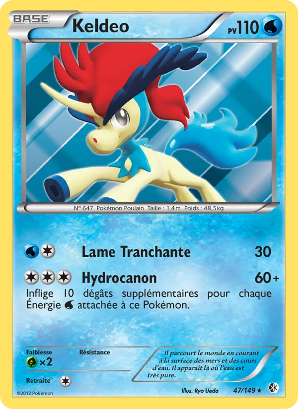 Carte Pokémon Keldeo de l'extension Frontières Franchies