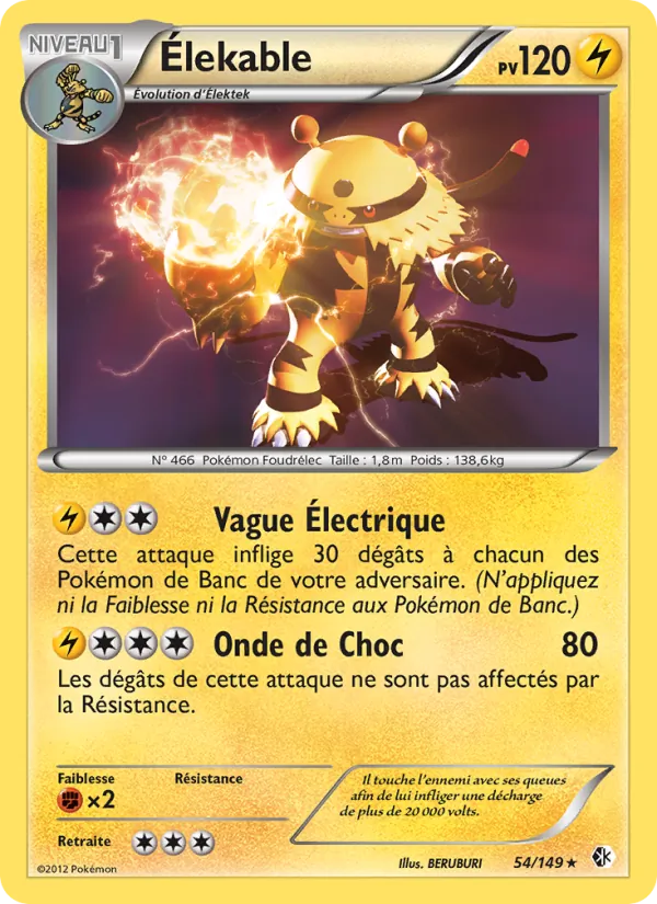 Carte Pokémon Élekable de l'extension Frontières Franchies