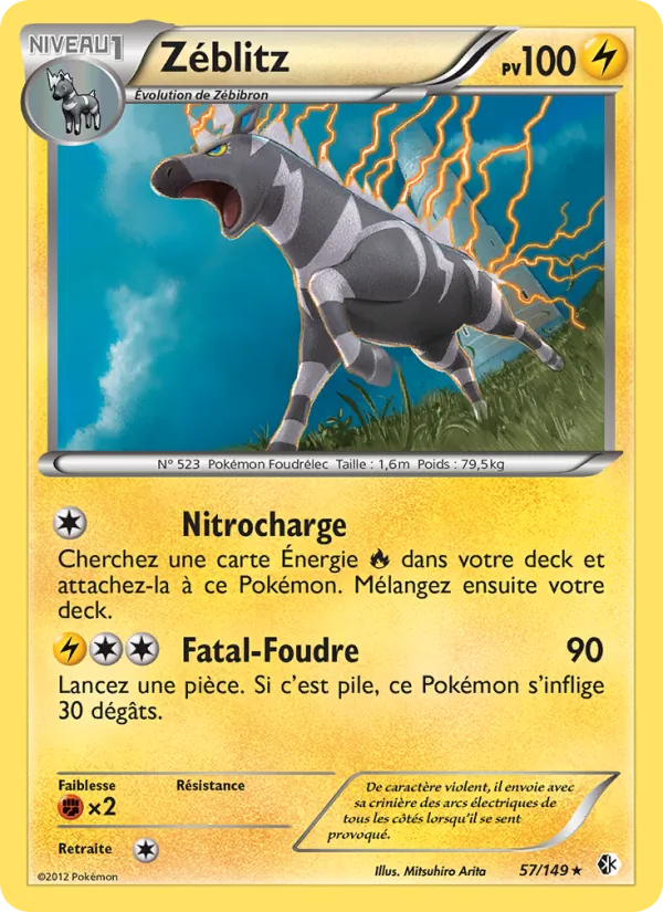 Carte Pokémon Zéblitz de l'extension Frontières Franchies
