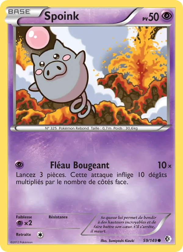 Carte Pokémon Spoink de l'extension Frontières Franchies