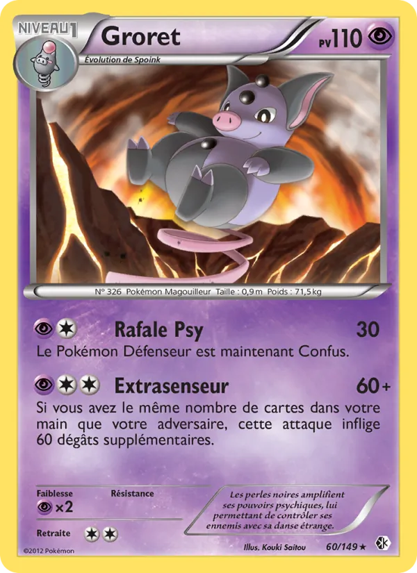 Carte Pokémon Groret de l'extension Frontières Franchies
