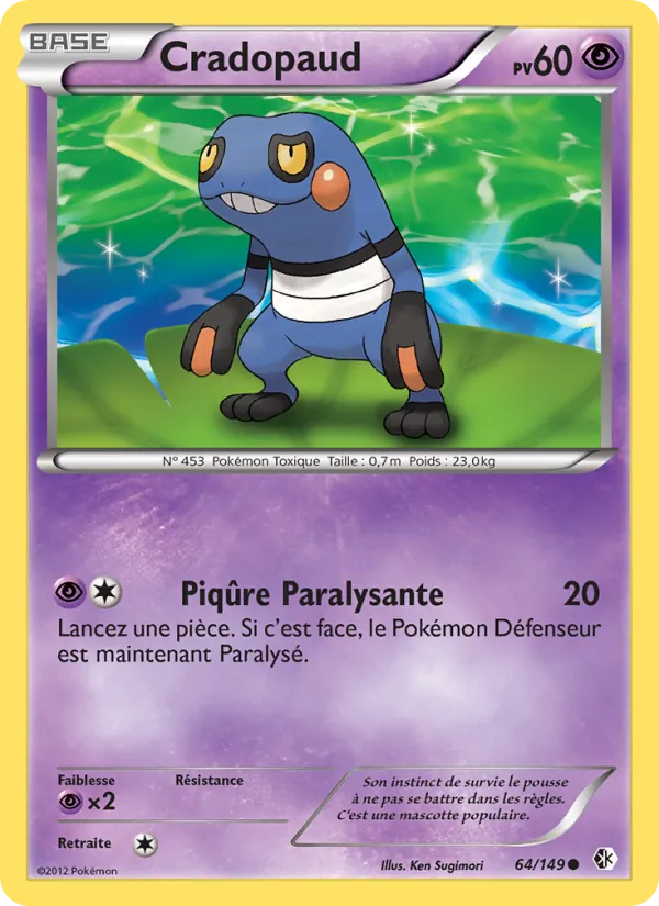 Carte Pokémon Cradopaud de l'extension Frontières Franchies